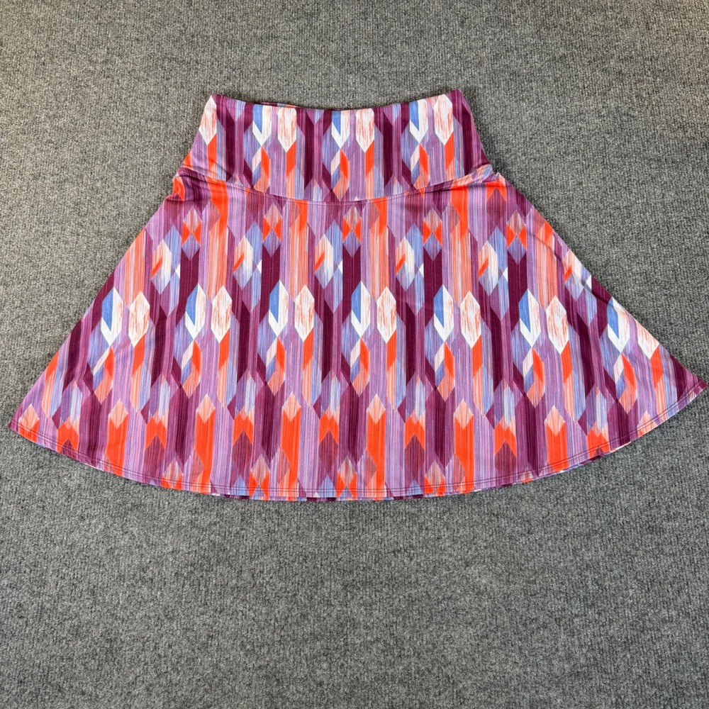 Prana Quinn Skirt Womens XS Purple Orange Geometric Ikat A-Line W31170174